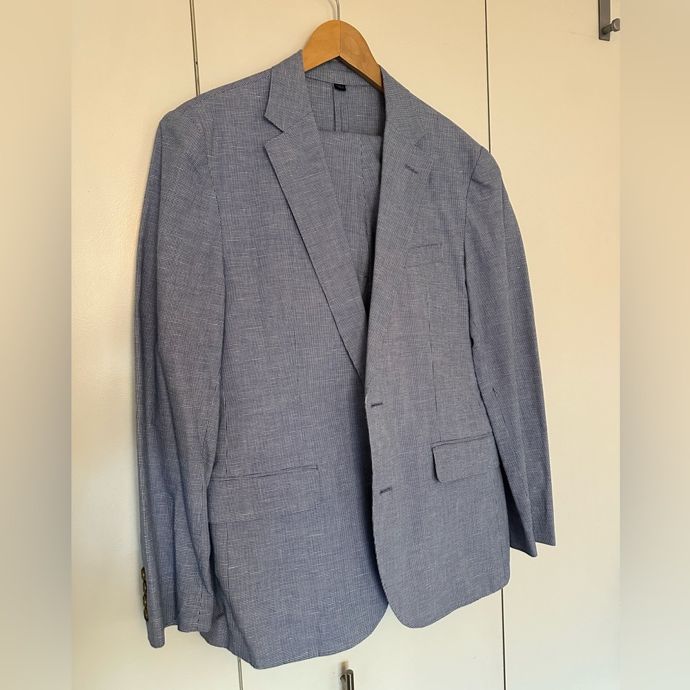 JCrew Summer Suit Blue Check 40S